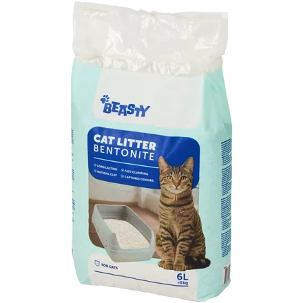 Litière Beasty Cat Litter Bentonite, sac de 6 litres vendu chez Action